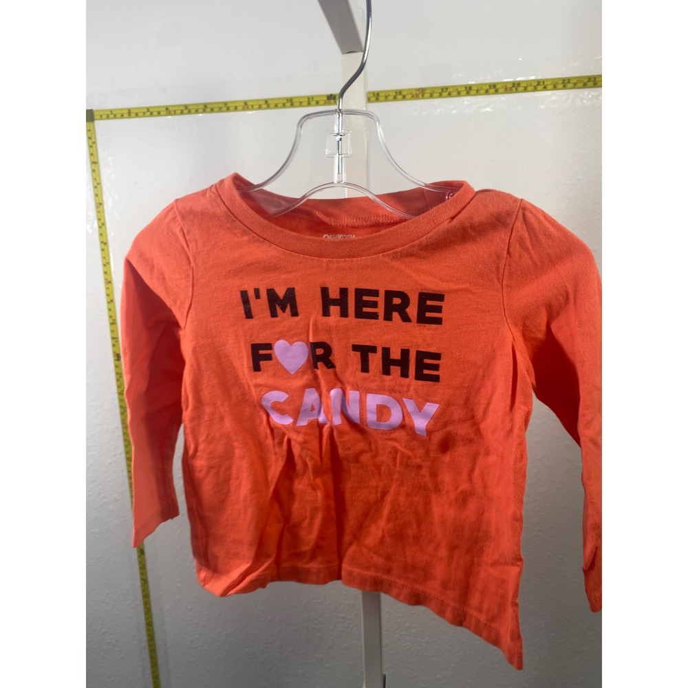 OshKosh Bgosh Toddler Girls Orange Halloween Graphic Tee‎ Shirt 12-18M Candy